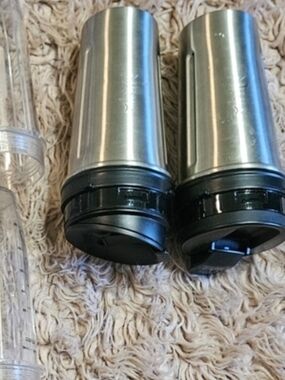 Stainless Steel Travel Mugs with Black Lids